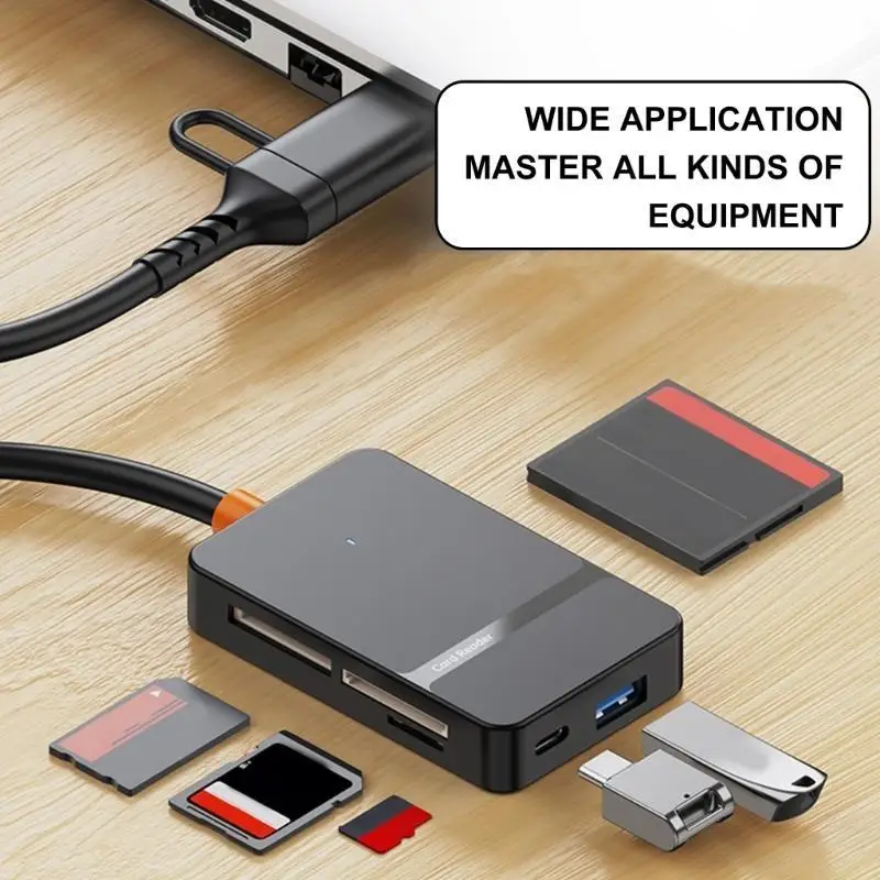 

Двухпортовое устройство чтения карт USB C OTG для карт MS TF, быстрая передача данных на ноутбуки, мобильные устройства