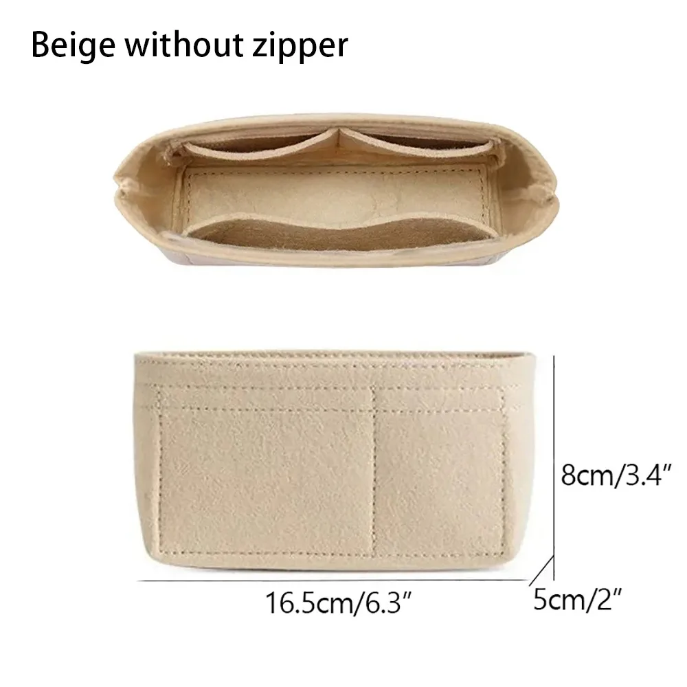 1Pcs Durable Storage Bags Insert Bag Portable Multi-Pocket Linner Bag Travel Felt Bag Organizer for Longchamp Mini Bag