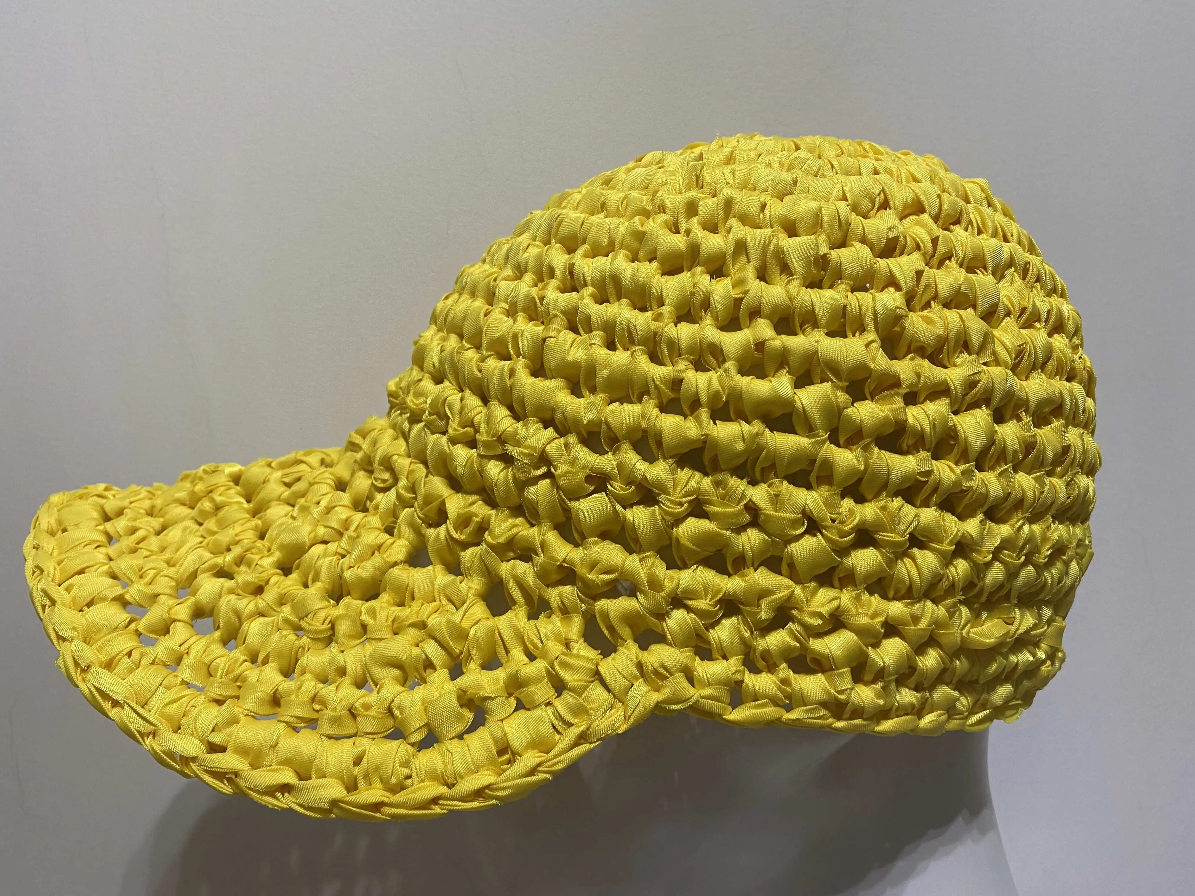 Ladies Handmade Solid Color Baseball Hat Summer Open Mesh Crochet Cap for Relaxed Vacation Wardrobes and Weekend Coffee Dates