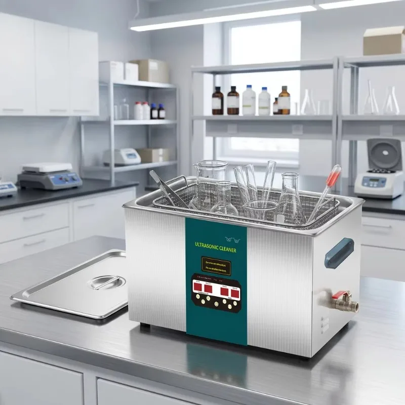 22L Multi-Frequency Ultrasonic Cleaning Bath Digital Timer Temperature Control For Lab Hardware Parts Cleaning