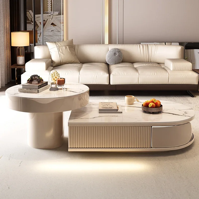 Luxury Design Coffee Table Storage Home Nordic Designer Entryways Side Table Space Saving Unique Mesa De Centro Sala Furniture - Image 3