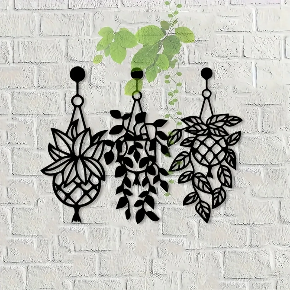 Floral Leafy Vines Iron Wall Art Aged Patina Mediterranean Villa Decor Home Garden Fence Hanging Ornament Gift