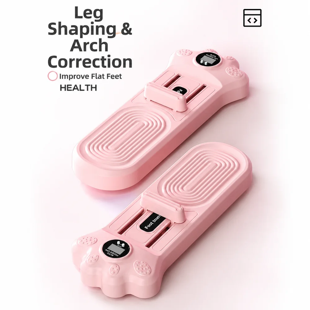 1Pcs PP Foot Arch Trainer Stainless Steel Spring Pink Blue Purple Toe Grip Strengthener Button Battery Cat Paw Design