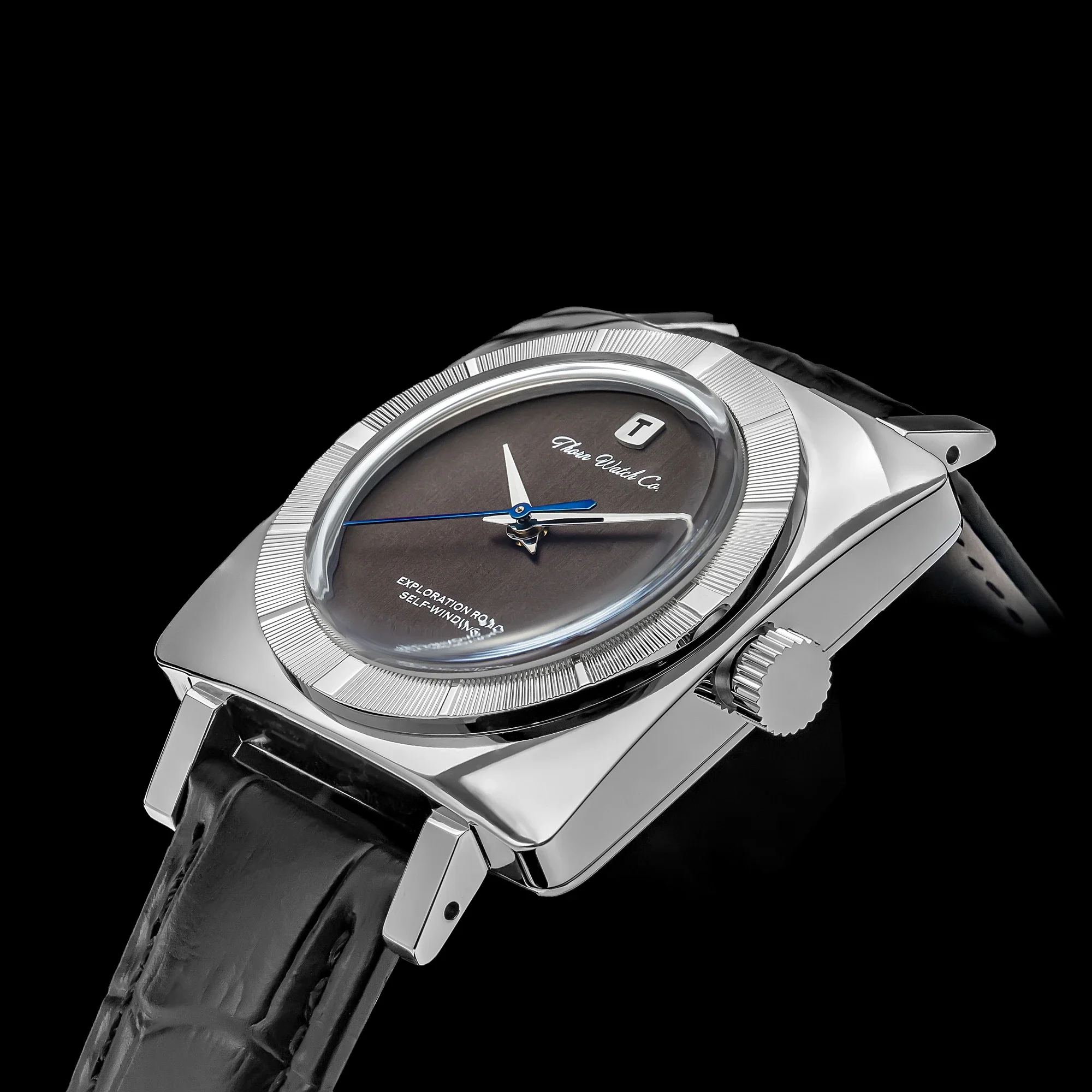 Espinho relógio 34mm de diâmetro retro tendência elemento quadrado safira pote tampa bolha espelho casais relógio neutro