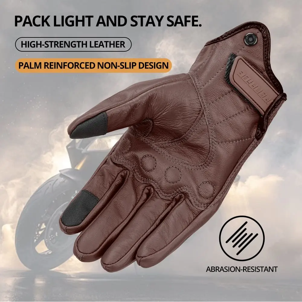 Winter Windproof Warm Moto Gloves Leather Motorcycle Gloves Men Anti-fall Luva Motocross Riding Gloves Touch Screen Moto Guantes