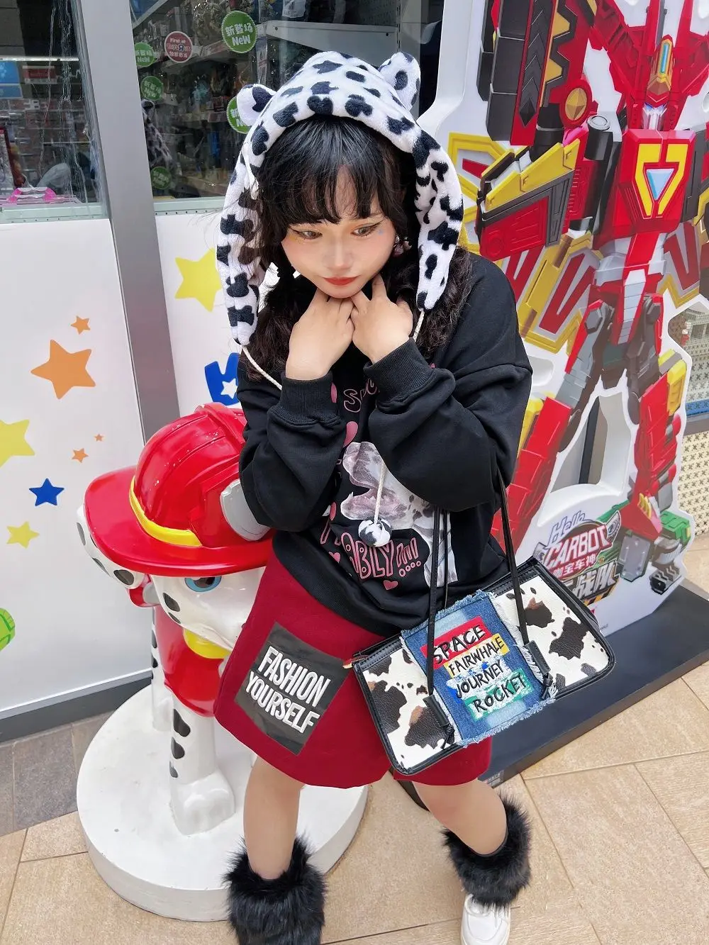 JIAERDI Vintage Y2k Handbags Women 2023 Spring Cow Print Large Capacity Tote Bags Ladies High Street Underarm Shoulder Bag
