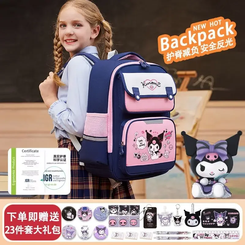 Sanrio-mochila escolar Clow M para estudiantes, protección de columna vertebral de dibujos animados, mochila ligera para niños