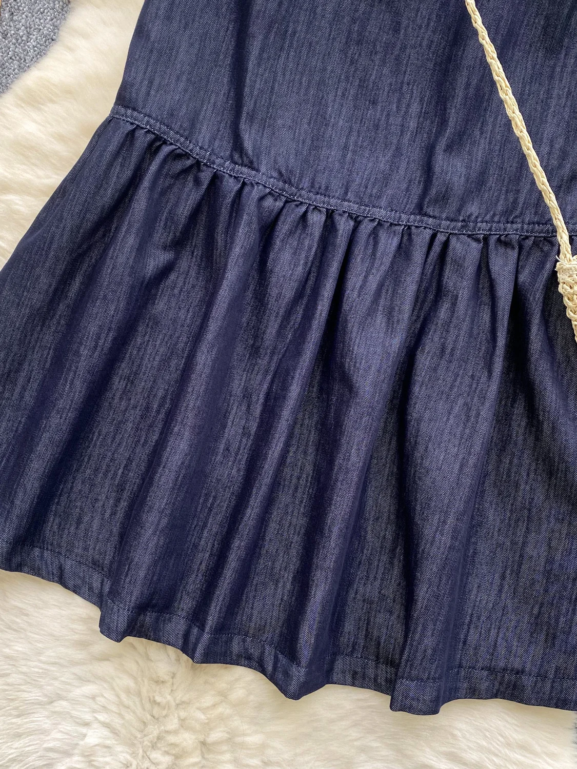 Ele Svel Denim Dr Women's Summer Loose Fit Vintage Sle High Waist A-Line Skirt Ci Commute Korean Sle