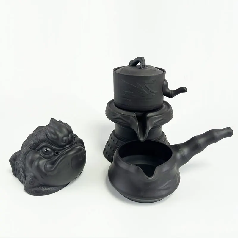 Purple clay tea set home lazy tea ware purple clay pot automatic tea teapot Kung Fu tea cup light luxury high-grade