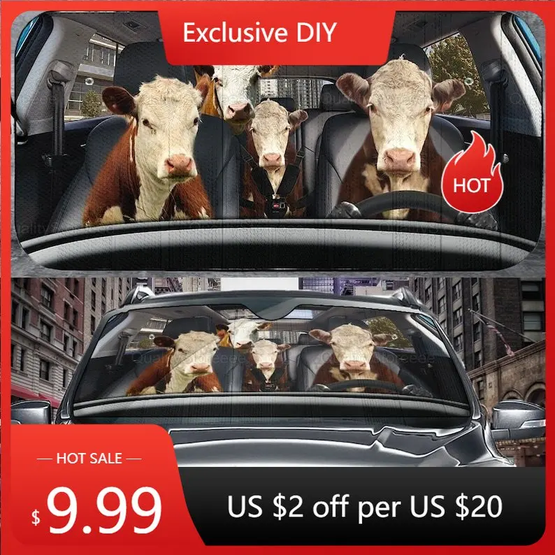 

Hereford Cattle Family Car Sunshade , Funny Cattle Car Sunshade, Cattle Cute Car Sunshade, Gift For Him, Gift For Dad ZPT012109A