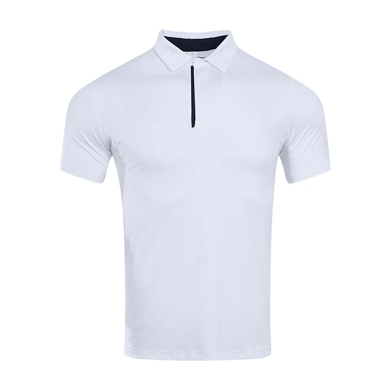 Short sleeved T-shirt for men's business POLO shirt, quick drying flip collar, breathable summer fitness team work clothes