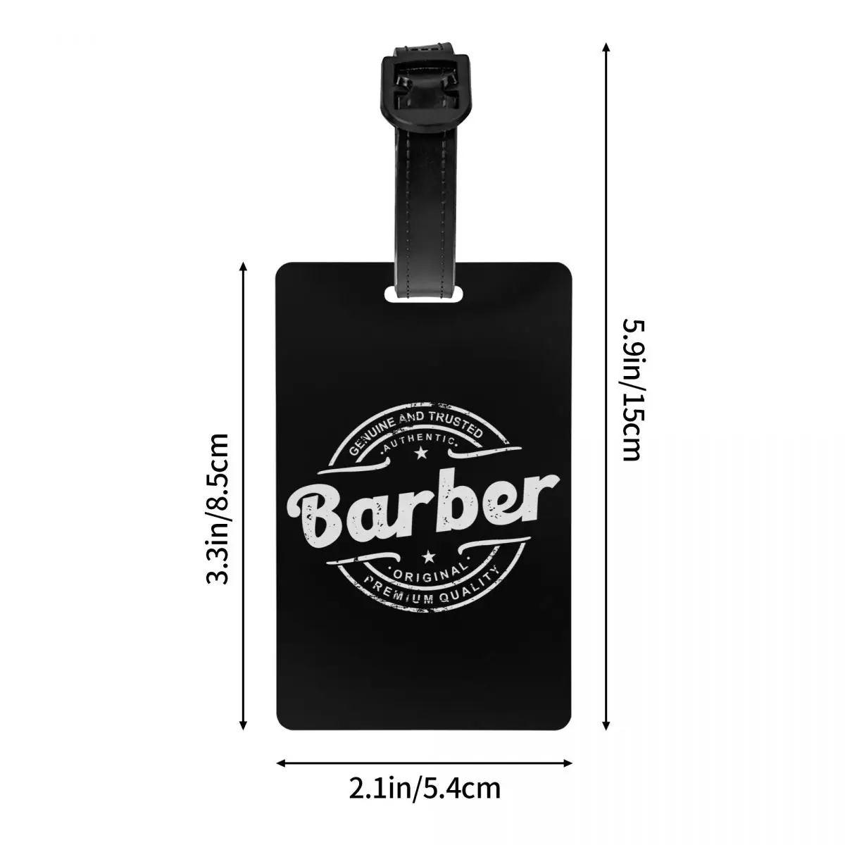 Custom Retro Best Barber Distressed Logo Luggage Tag Privacy Protection Hairdresser Baggage Tags Travel Bag Labels Suitcase