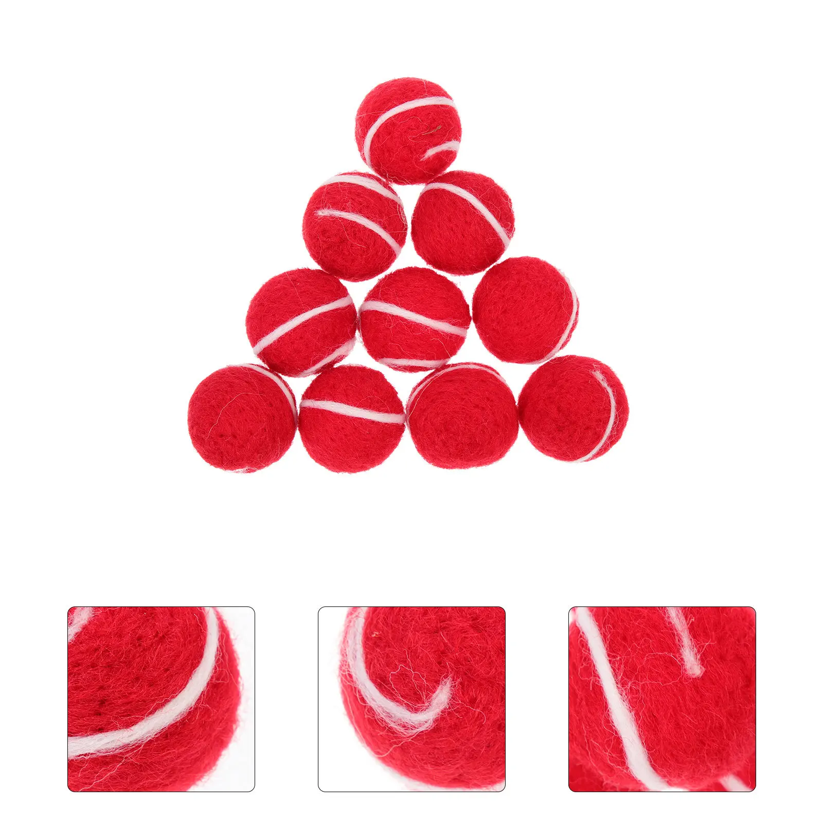 

10Pcs Wool Felt Balls Handmade Colorful Soft Fleece Threaded Felt Balls for DIY Craft Decorations Festival Festival Ball Decor