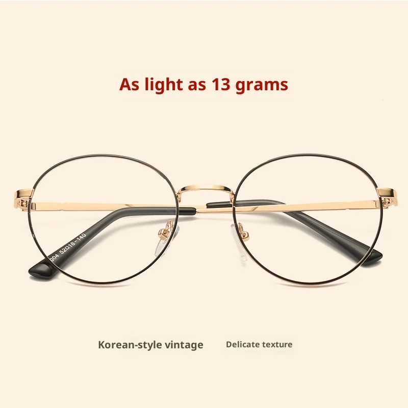 النظارات الطبية النسخة الكورية الرجعية الرجال إطار بصري معدني النظارات إطار دائري قصر النظر نظارات تصحيح النظارات