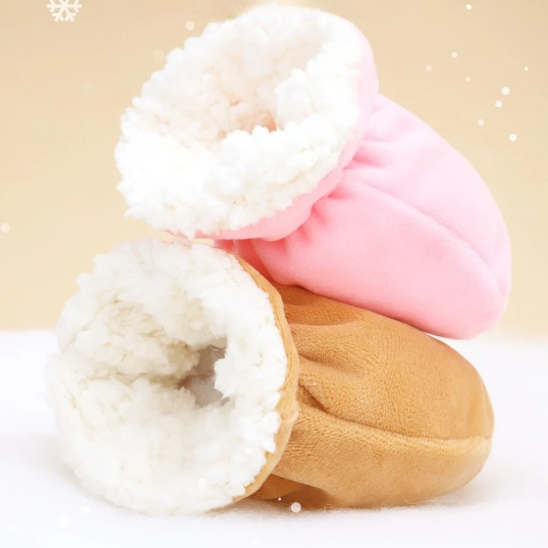 

Baby Kids Fleece Gloves Mittens Anti-scratch Gloves Fleece Thickened Newborn Winter Lamb Anti-eating Hand Cover Accessories