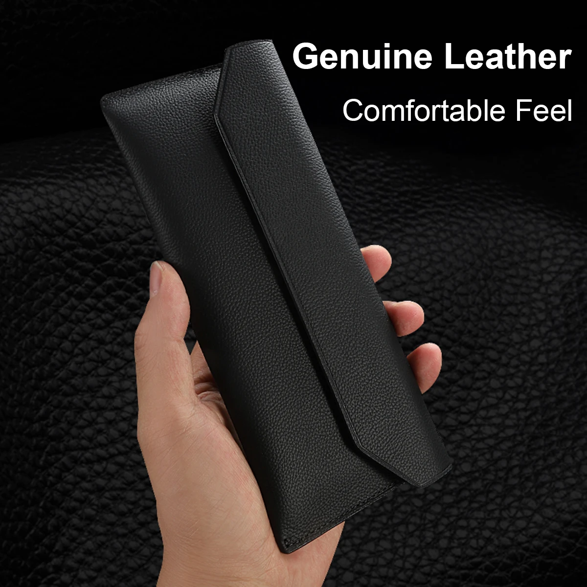Genuine Leather Magnetic Pouch Case For Samsung Galaxy Z Fold 6 / Flip 6 / Fold 5 / Fold 4 / Flip 5 / Flip 4 / Fold 3 / Fold 2