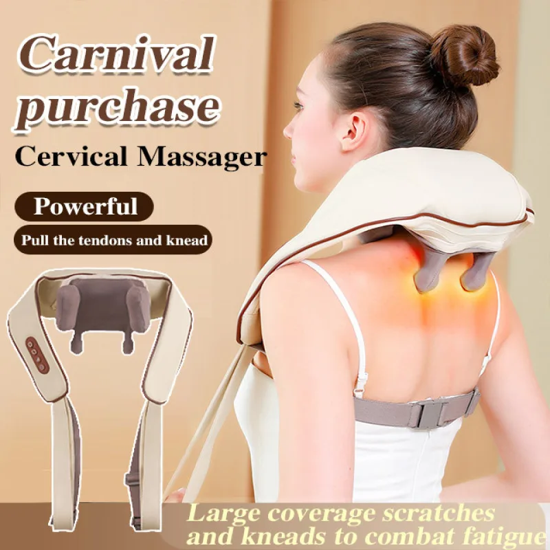 

Multifunctional massager oblique hot compress cervical spine massager neck kneading massage shawl