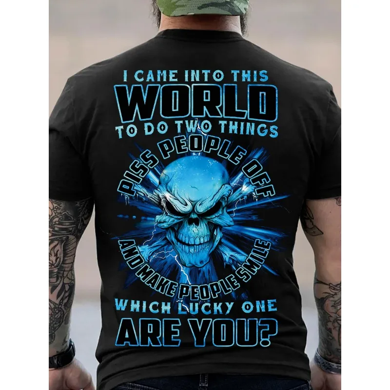 

Летняя горячая Распродажа, мужская футболка с принтом черепа, повседневная футболка с короткими рукавами и круглым вырезом, уличные мужские футболки с короткими рукавами