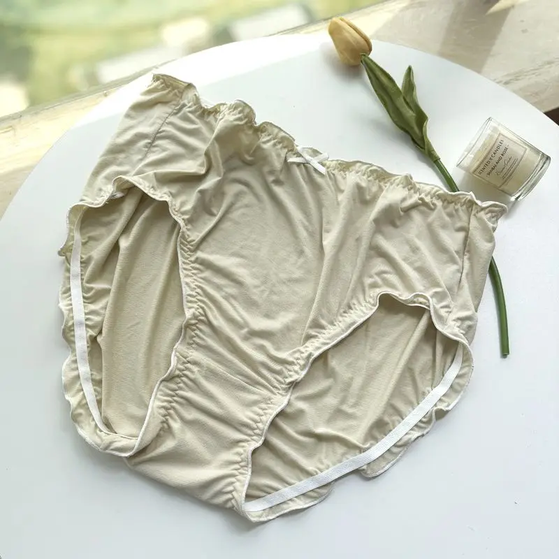 ملابس داخلية نسائية من القطن الخالص ABDL مقاس كبير سراويل داخلية عالية الخصر بحافة مكشكشة ملابس داخلية رفيعة للفتيات مطبوعة بشكل لطيف ملابس داخلية سيسي