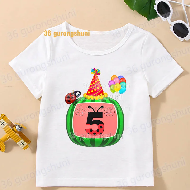 T Shirt Boys T Shirts Kids Tshirt 2 3 4 5 6 years birthday T-shirts summer Short Sleeve Tops For Girls-clothing Children Clothes