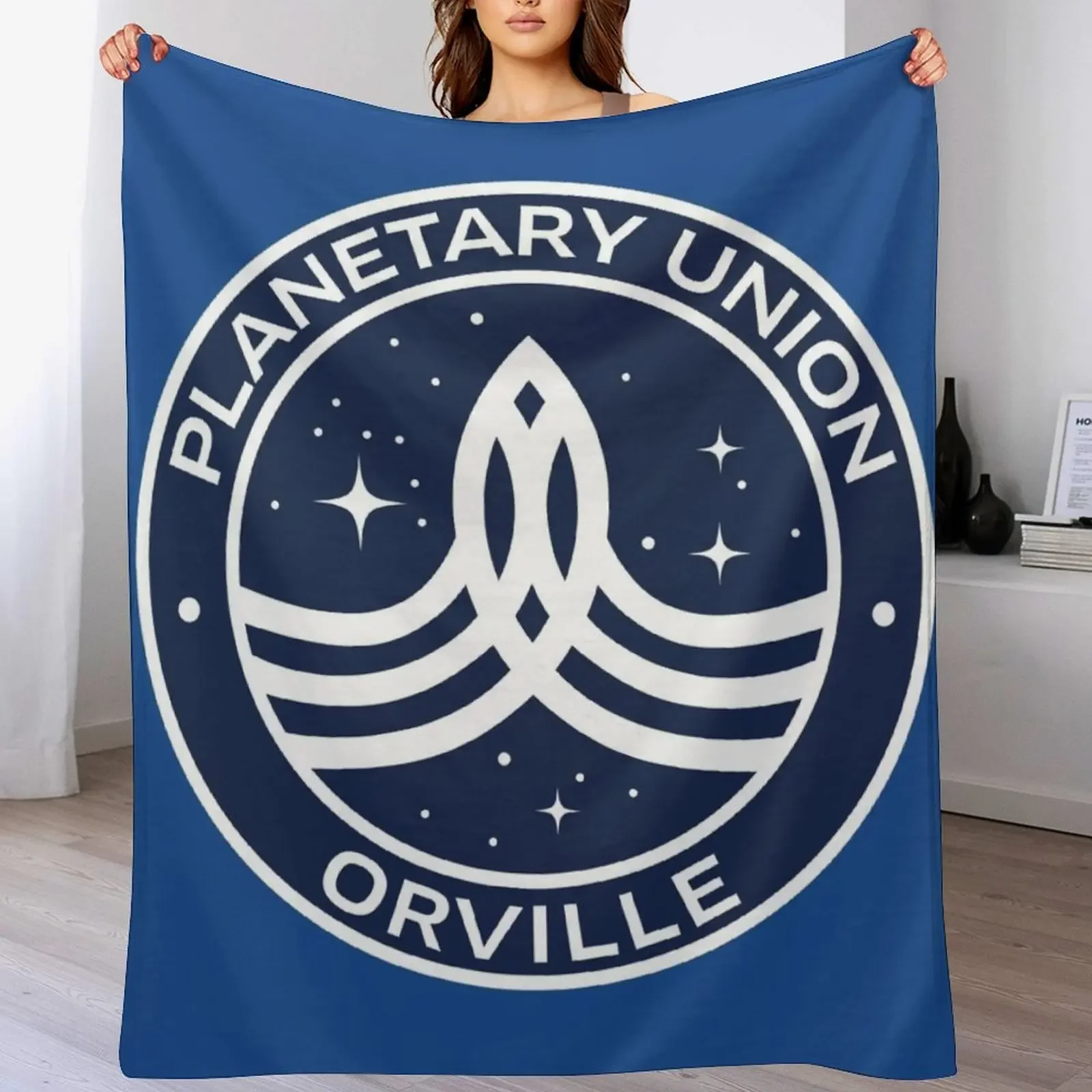 

The Orville -Planetary Union Logo Throw Blanket Warm Accent Blanket for Living Room Decoration