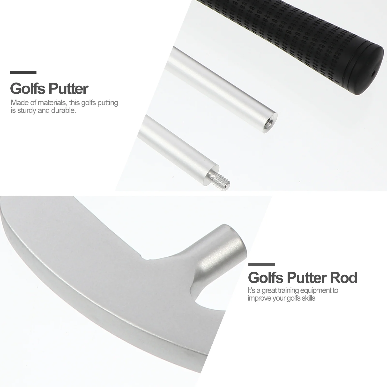 

1Set Detachable Foldable Golf Putter Zinc Alloy Portable Push Rod Practice Training Equipment for Indoor Outdoor