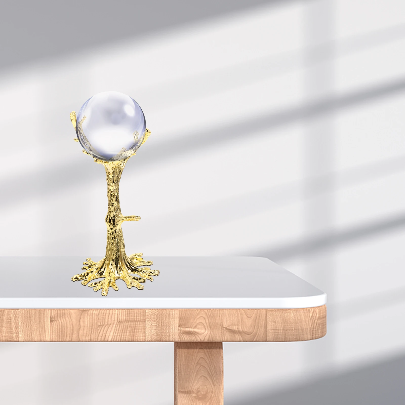 

Metal Branch Ornament Crystal Ball Stand Desktop Jewelry Storage Holder Crystal Sphere Display Rack Branch-Design Decor
