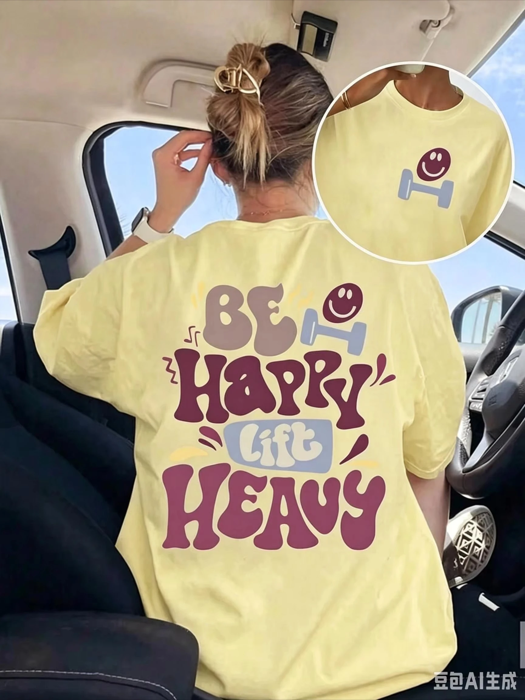 2026 Fashion New Women Crew Neck Short Sleeve T-Shirt, Soft Breathable Letter Graphic Print, Spring Summer Casual Daily Wear Basic Top Tee