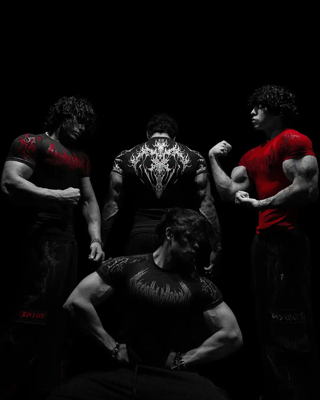 

Breathedivinity Gym Shirt Goth Darkness Stripe Pattern Fitness T Shirt Summer Compress Quick Dry Fit Man Sportswear Trendy Tee