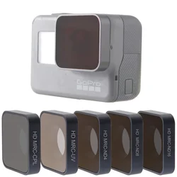 Juego de filtros de densidad neutra para Cámara de Acción GoPro Hero 5, 6, 7, accesorios de lente, UV, CPL, ND 4, 8, 16, negro, 6/7