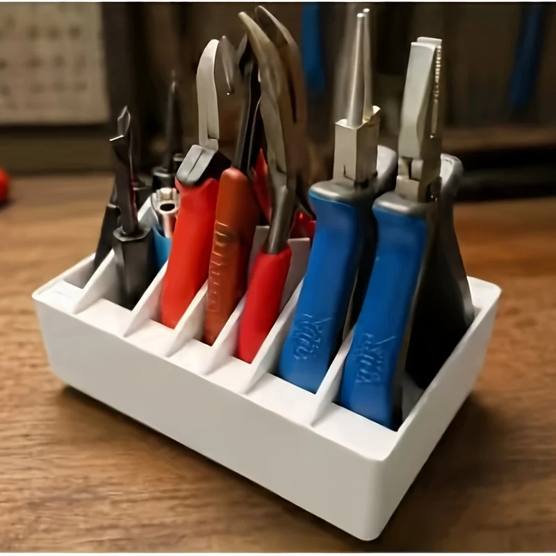 Desktop Storage Multi Slot Anti-slip Pliers Storage Rack Desktop Tool Organizer Holder For Garage Workbench Drawer Hand Tools