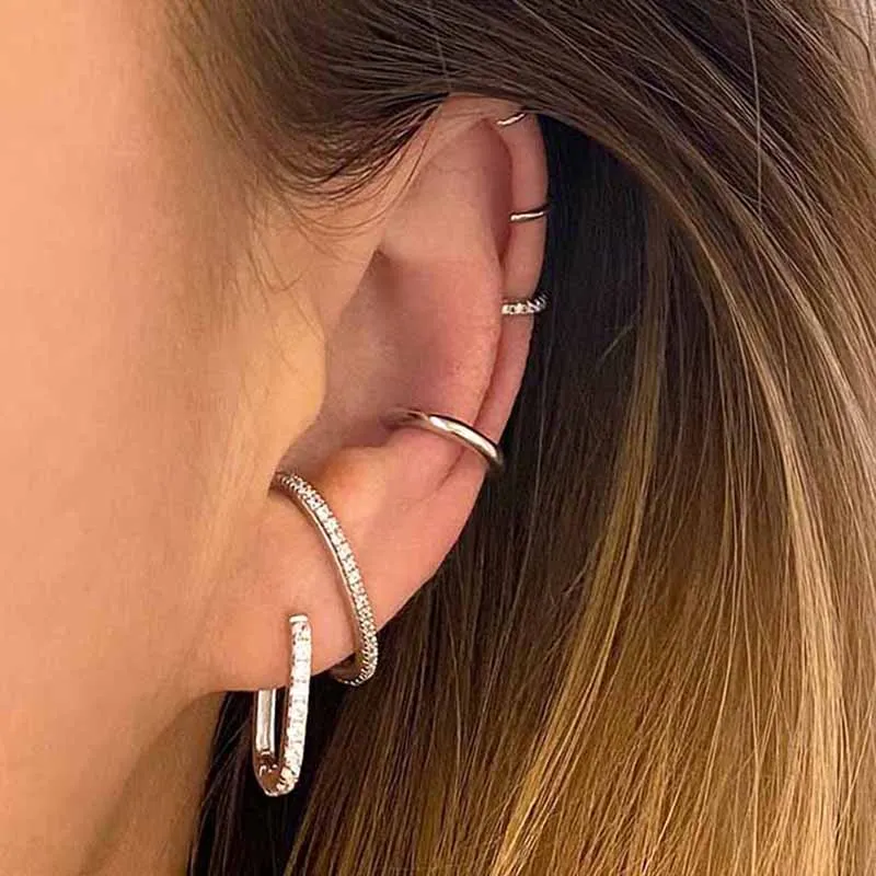 Ohrnadel aus 925er-Sterlingsilber, modische Creolen, weißer Kristall, luxuriöse Damen-Silberohrringe, Hochzeit, Damenschmuck, Geschenk – Detail 12