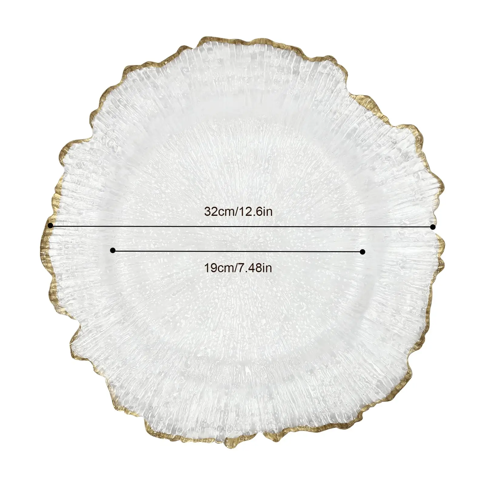 25 قطعة من أطباق شاحن الشعاب المرجانية الشفافة مع أطباق شاحن بلاستيكية بحافة ذهبية لحفلات العشاء ولوحة طاولة خدمة الزفاف لـ #4