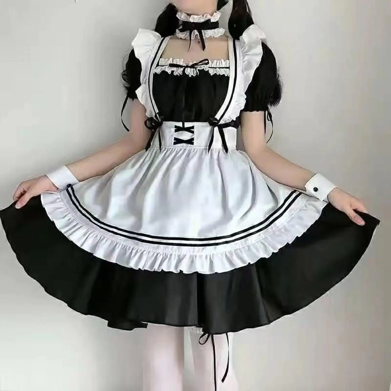 Fantasia de empregada francesa anime cosplay vestidos de empregada vestido roupa de empregada