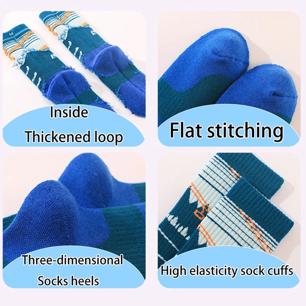 30% Merino Wool Hiking Socks Warm Thermal Socks for Women & Kids Autumn Winter Seamless for Skiing Hunting Fishing Outdoor Sport view 2