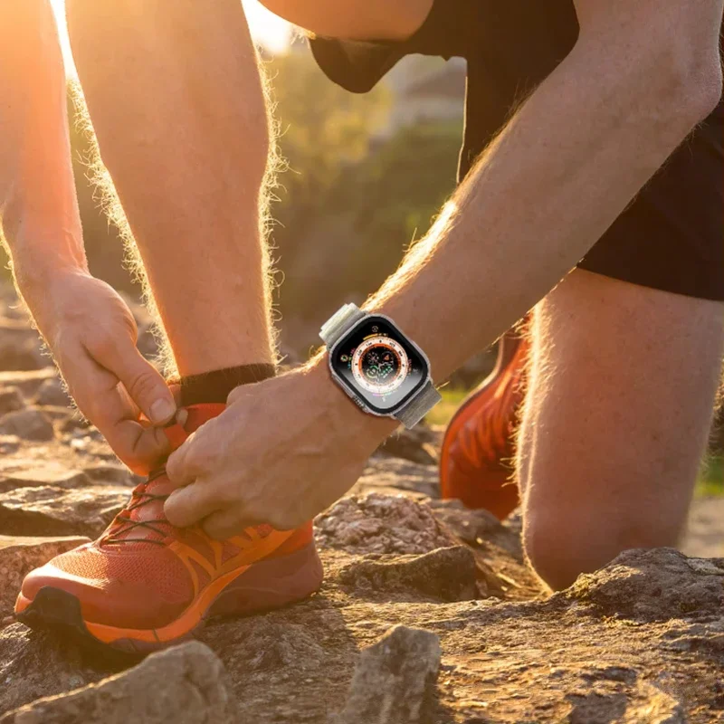 غطاء لساعة أبل الترا حافظة 49 ملم ملحقات الكمبيوتر ممتص للصدمات + واقي شاشة من الزجاج المقسى iwatch Series Ultra 2