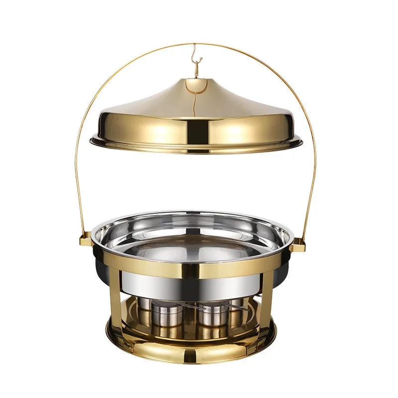 20L Stainless Steel Chafing Dish, Hanging Lid Buffet Warmer, Alcohol Heating Container For Hotel Restaurant Catering Supply