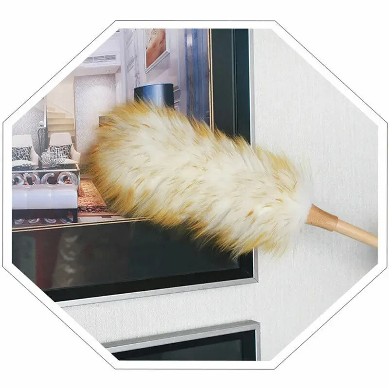 Household Wool Lambswool Feather Brush Duster Dust Cleaning Sofa Car Dust Floor Gap Bendable Brush Home Household Tools