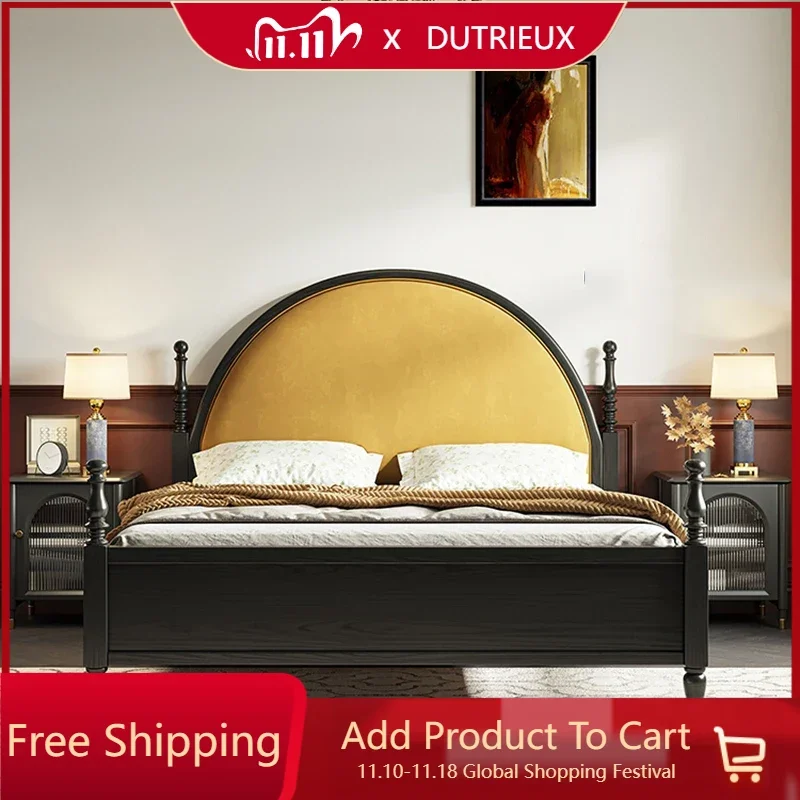 

Queen Soft FrameDouble Bed Wood High End Storage Modern Luxury Twin Beds Safe Upholstered European Camas De Casal Furniture