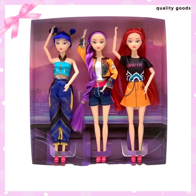 

Kpop Demon Hunters Girl Group Action Figure - Anime Cartoon Dolls With Movable Joints For Desktop Decor Collection And Gift