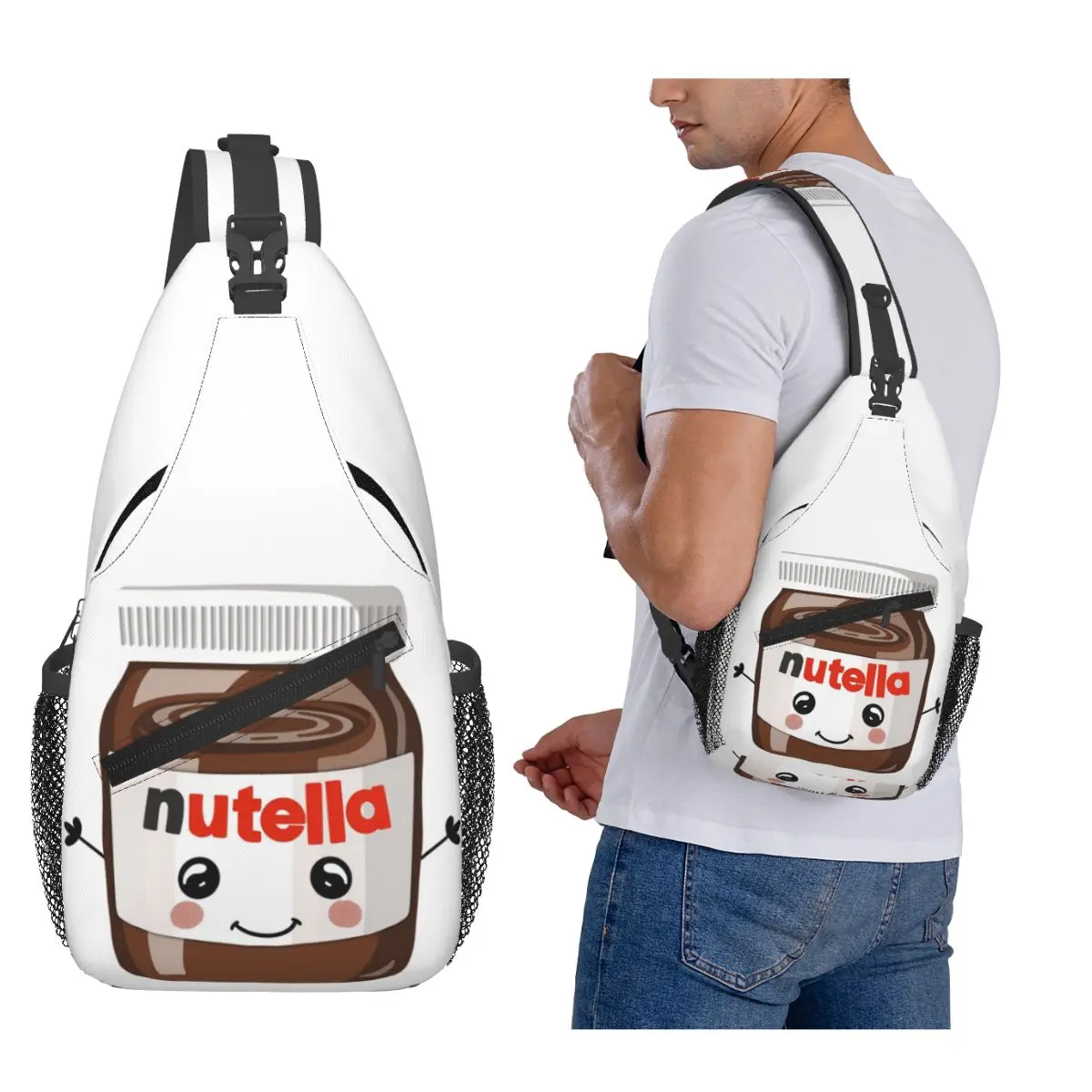 

Nutella Cutie Chest Bag Men Sling Crossbody Backpack Chest Bag Travel Hiking Daypack Shoulder Bag