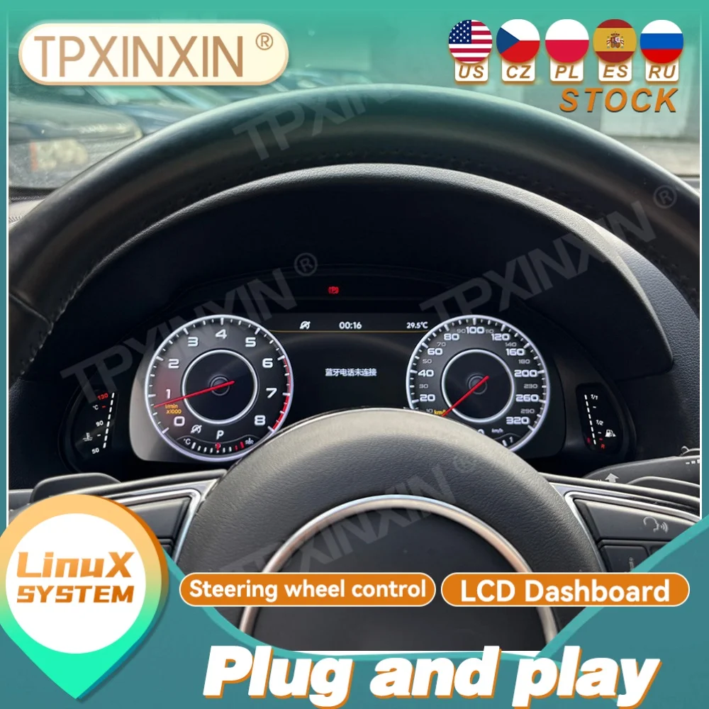 

Carplay LCD Instrument Panel Cluster Cockpit For Audi Q5 2009~2018 Car Dashboard Instrument Display Speedometer Virtual