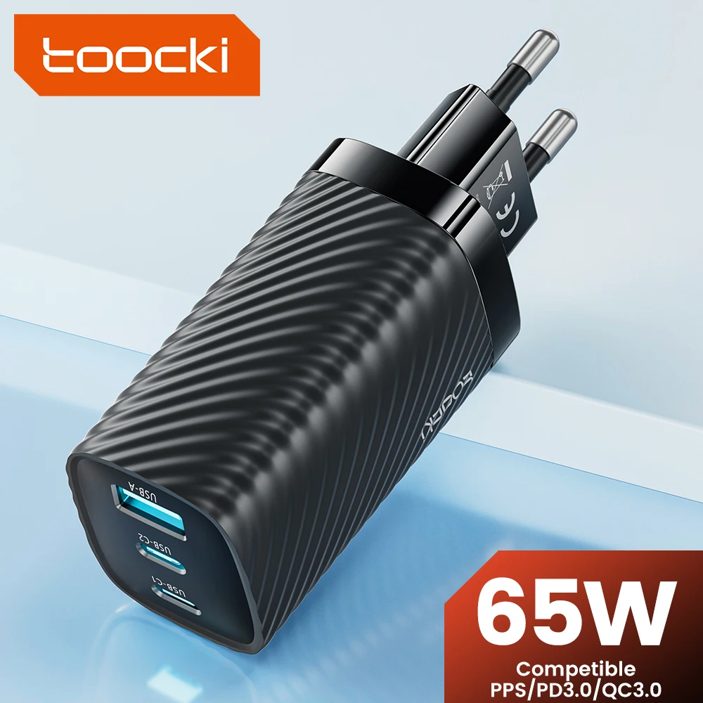 

Зарядное устройство Toocki GaN с USB-портами, 65 Вт, Quick Charge 4,0, 3,0, Тип C