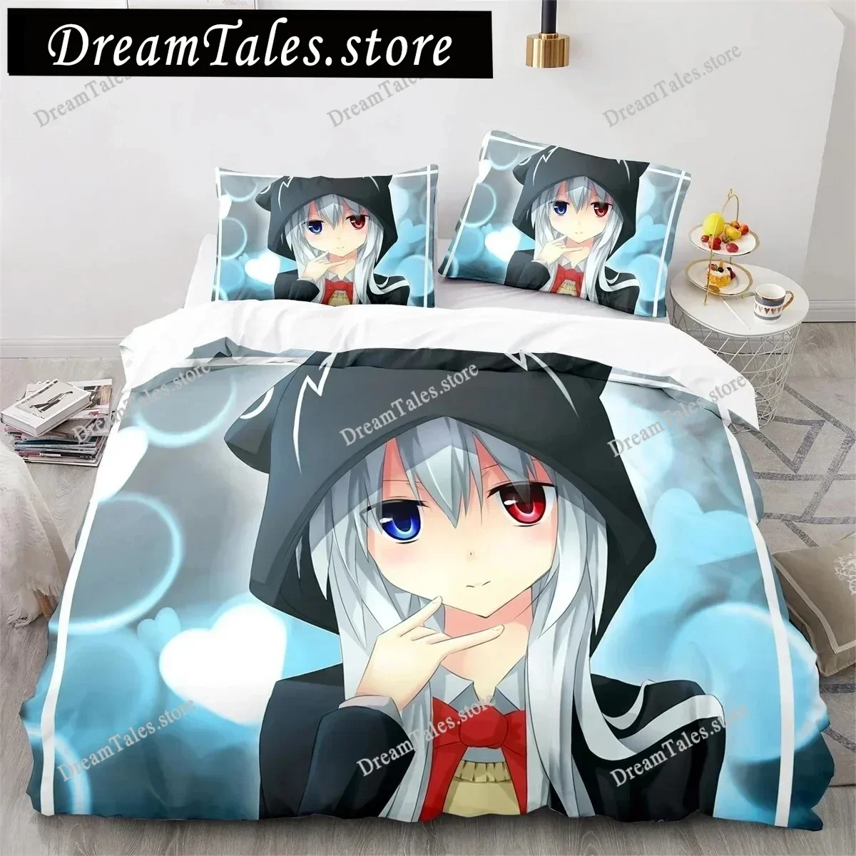 3D Printed Anime Gacha Life Duvet Cover Set With Pillow Covers Polyester Teens Kids Bedding Set Full Queen King Size Bed741
