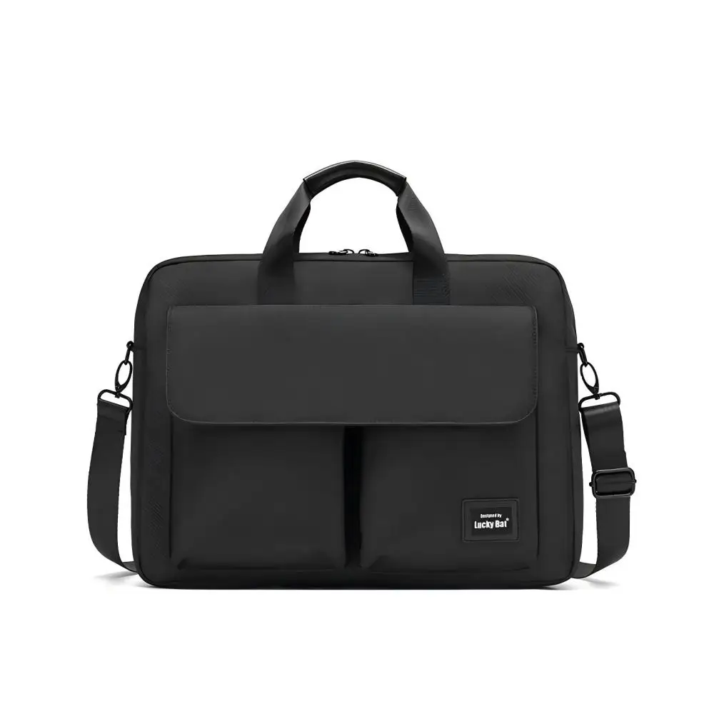 Bolso para portátil Maletín de 15,7 pulgadas, bolso de hombro con correa, estuche con asa para computadora, portátil, tableta para hombres de negocios, mujeres, negro