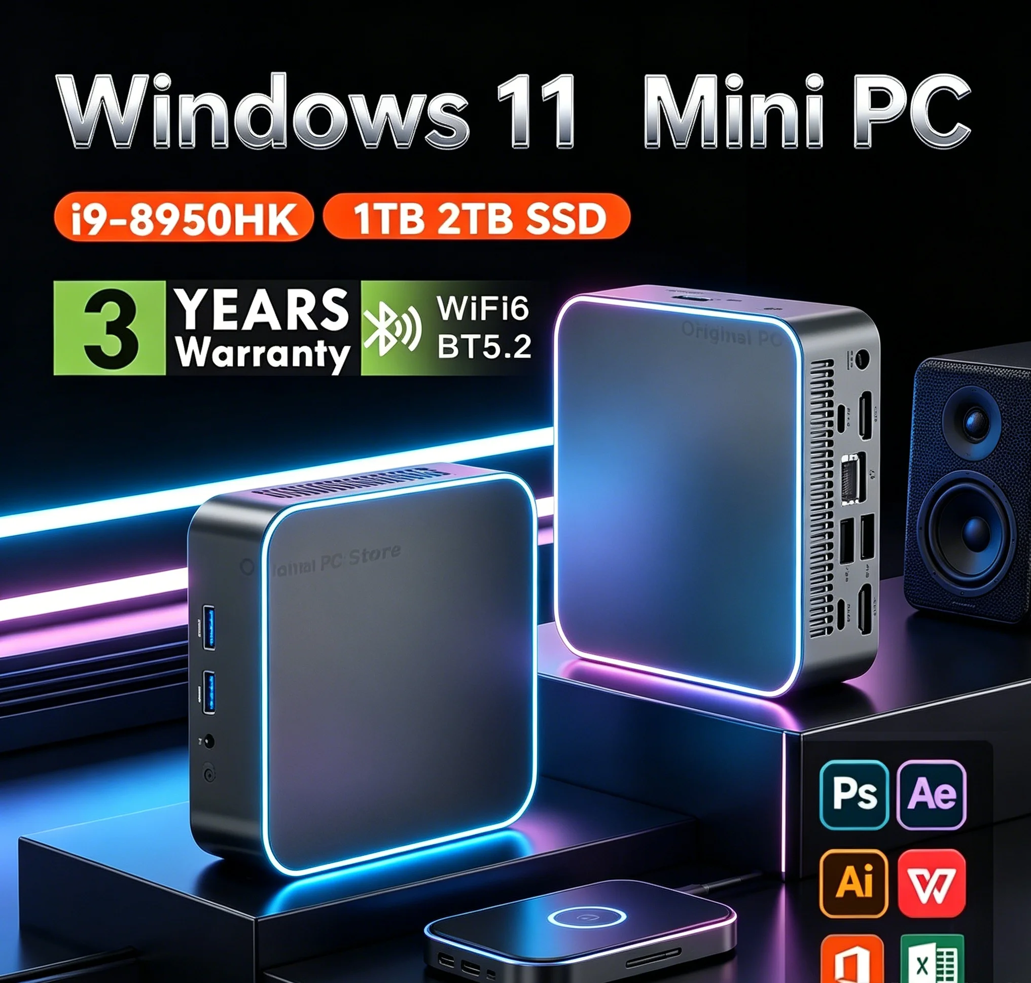 

Laptop Premium Portable Mini PC 2026 New Model Win11 1TB/2TB SSD WiFi6 Fast Network Business Gaming Mini Computer