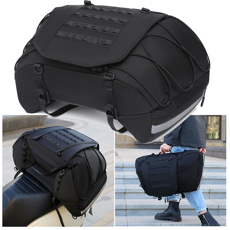 

Universal Scooter Back Seat Bag Waterproof Motorcycle Tail Bag Motorbike Travel Cycling Riding Sport Luggage Pack