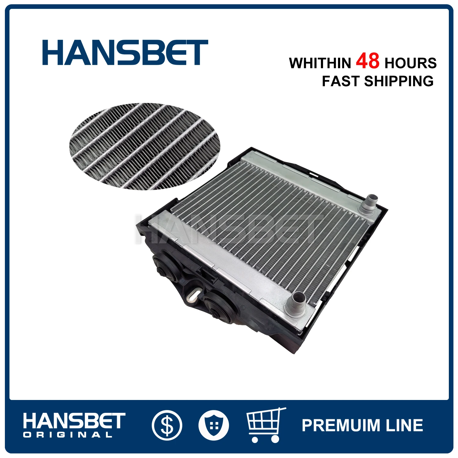 Engine Auxiliary radiator with bracket Right for BMW 5 6 7 Series F07 F10 F01 F02 535i 640i 740i N55 17117802662 HANSBET