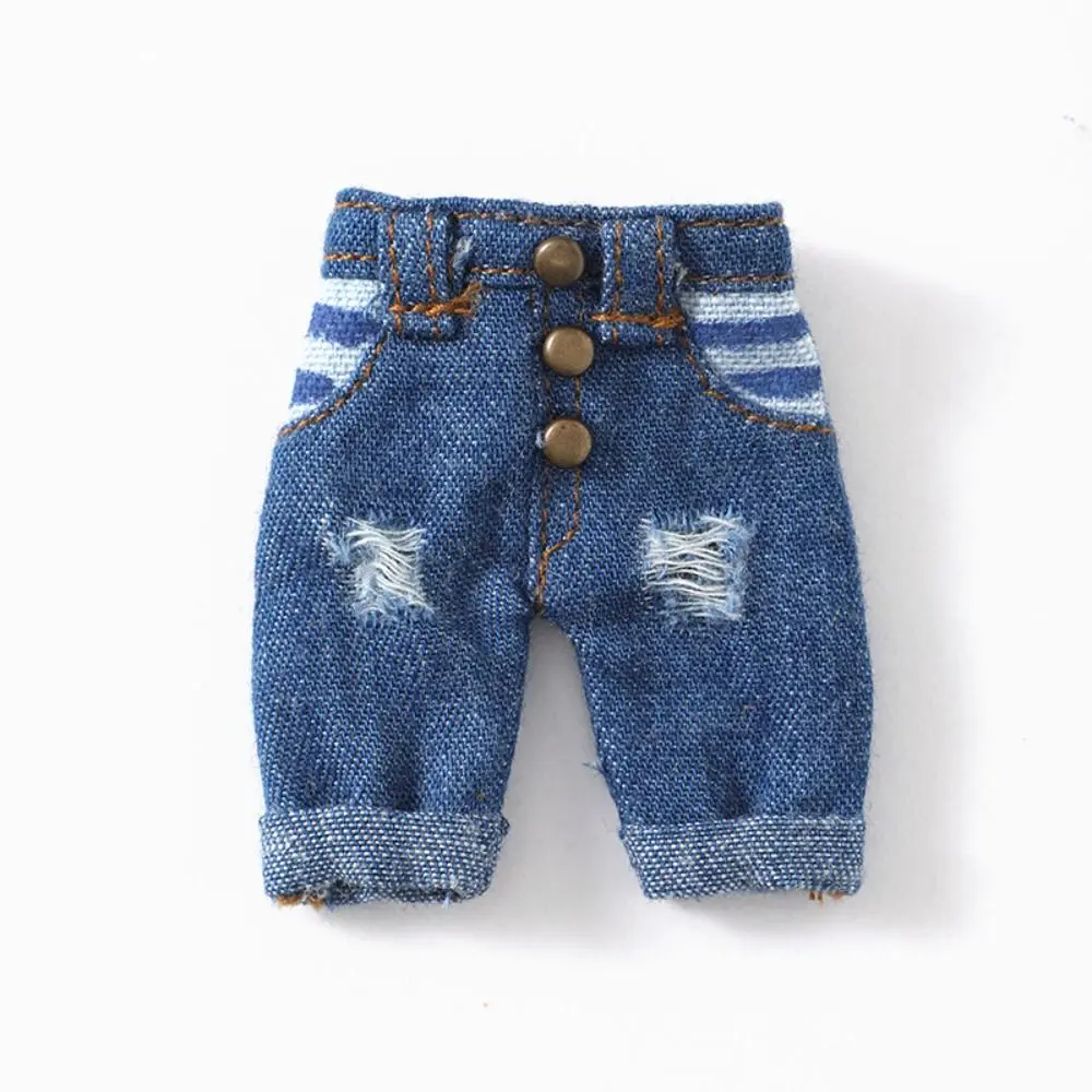 New Fashion Denim Long Pants 6 Colors Casual Wears Doll Leggings with Pocket Kids Toys 1/11 OB11 Dolls/1/12 Mini BJD Doll
