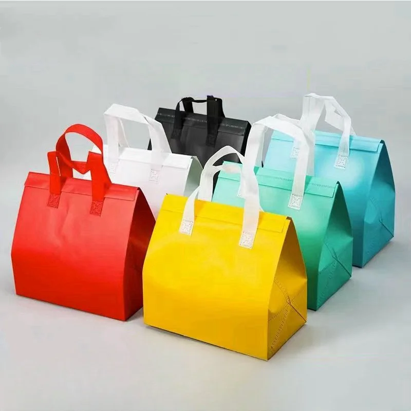 StoBag 10pcs Non-woven Insulation Lunch Bags Tote Portable Fabric Keep Food Warm Cold for Cake Drinks Packaging Delivery Pouch